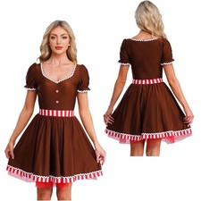 Women's Christmas Dress Gifts Gingerbread Man Show Costume Tutu Dress Outfits