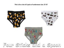 "NWT" Gymboree Boy's LOT of 3 Pairs of Underwear Briefs Size: 2T-3T