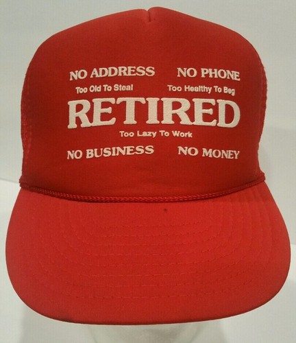 Retired Hat- Red Snap Back Trucker Hat 
