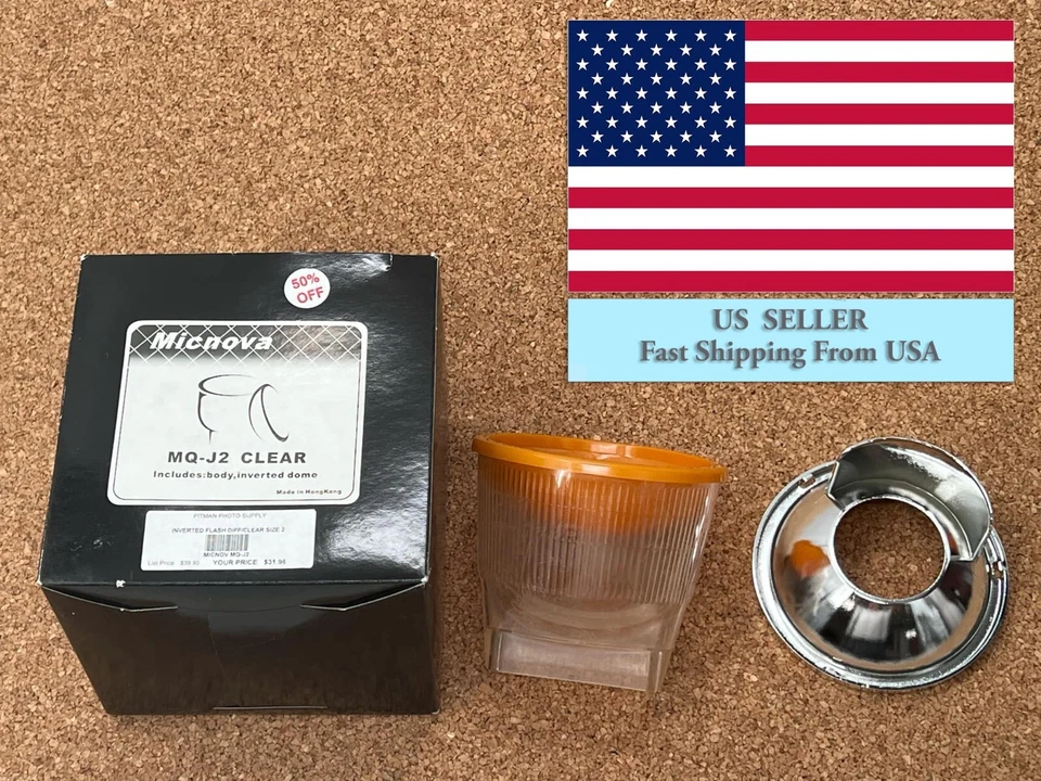 Micnova inverted flash diff clear with Amber & crome Dome Diffuser - Image 4 of 4