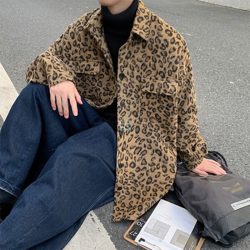 Fashion Mens Leopard Print Zipper Casual Jacket Motorcycle Hip-hop Street Coats Fashion Mens Leopard Print Zipper Casual Jacket Motorcycle Hip-hop Street Coats