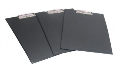 HELIT 3er Set Klemmbrett Schreibbrett Schreibunterlage Clipboard Klemme schwarz