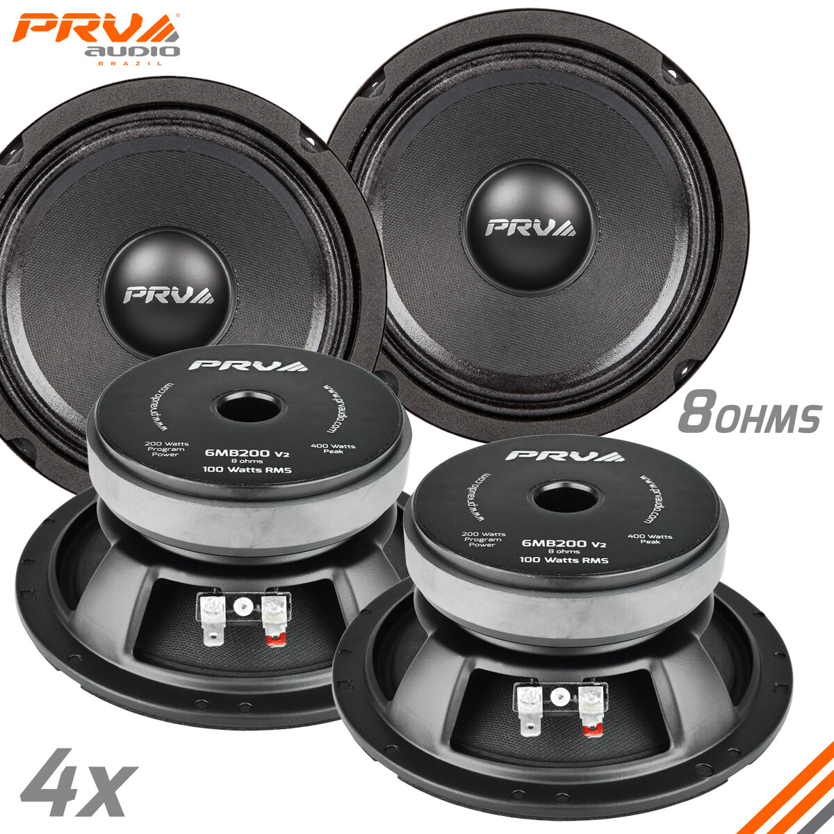 6x8 Speakers PRV AUDIO Inch Car Speakers 200 Watts Ohm