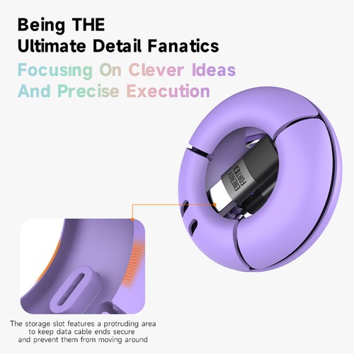Organizador de cables para donas cables magnéticos micro USB tipo C enchufes caja de almacenamiento conexión - Imagen 7 de 13