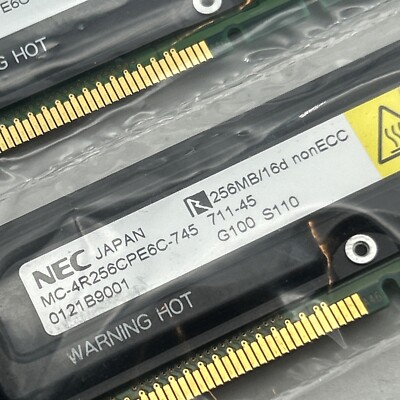 512MB 2x256mb NEC Desktop (2) Modules 711-45 RDram Memory Rambus