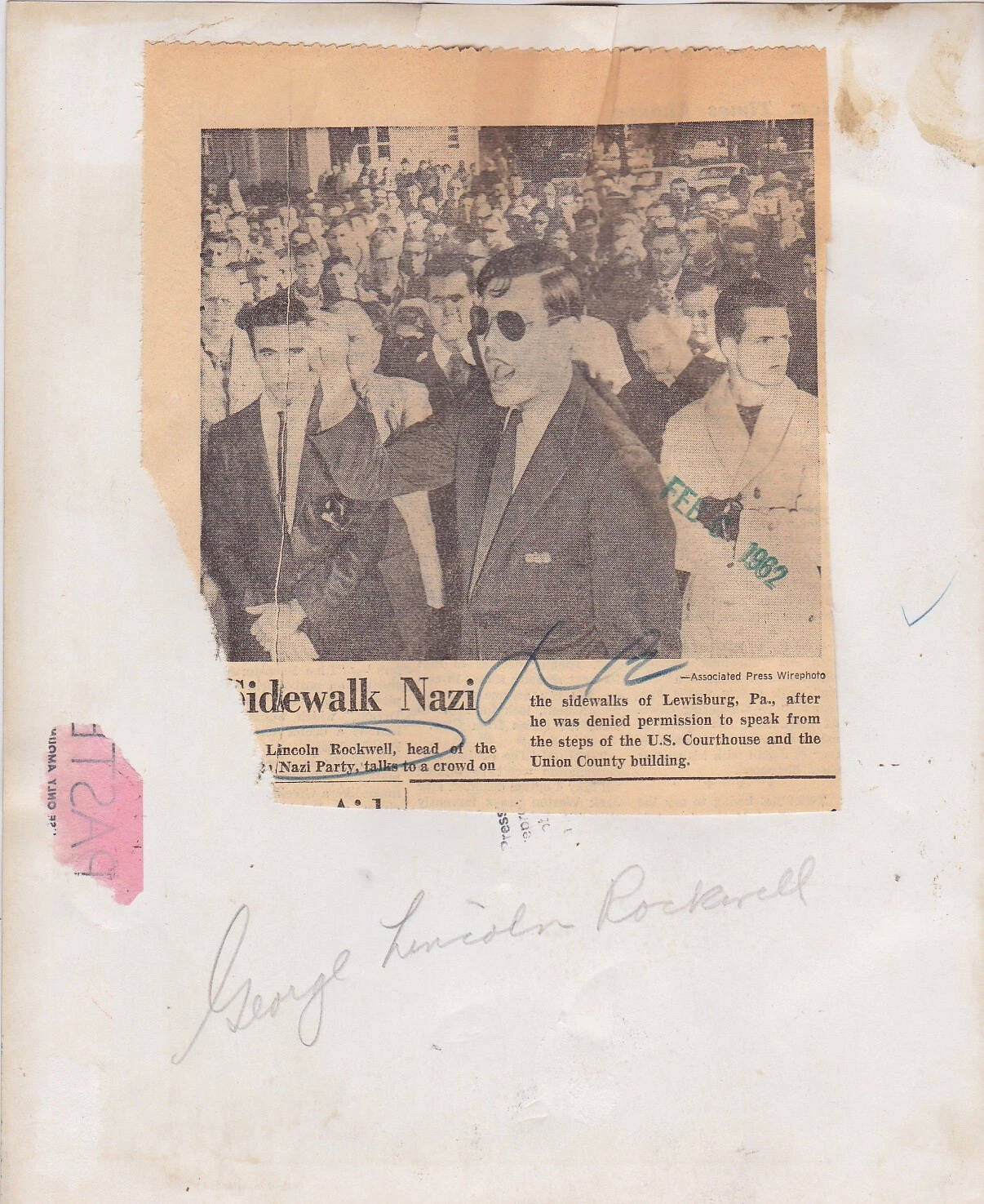 George Lincoln Rockwell American Nazi スピーキング * 公民権ヴィンテージ 1962 写真 - 画像2/2