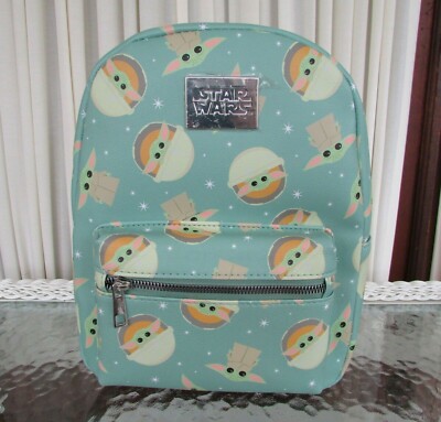 NWT Bioworld Star Wars Mandalorian Grogu The Child Mini Backpack Amazon.com | Bioworld Star Wars The Mandalorian Baby Groku  main image 2