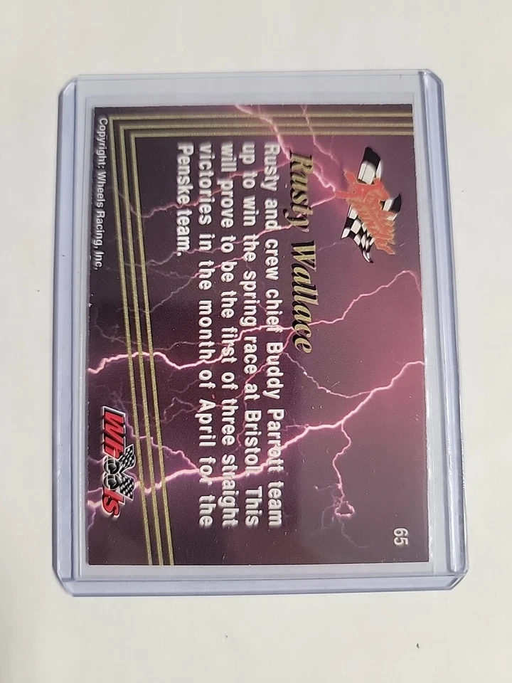 1993 Wheels Rookie Thunder #65 Rusty Wallace Penske Racing South - Image 2 of 2