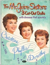 VINTAGE UNCUT 1959 MCGUIRE SISTERS PAPER DOLLS LASER REPRODUCTION~NO.1 SELR