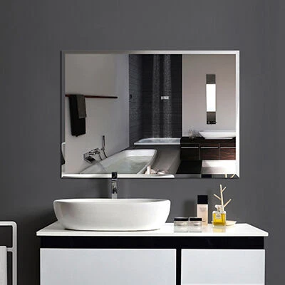 DEALS-ONLINE4FURNITURE 50*70cm 40*60cm Bathroom Beveled Mirror Plain Rectangle Wall Mounted Frameless