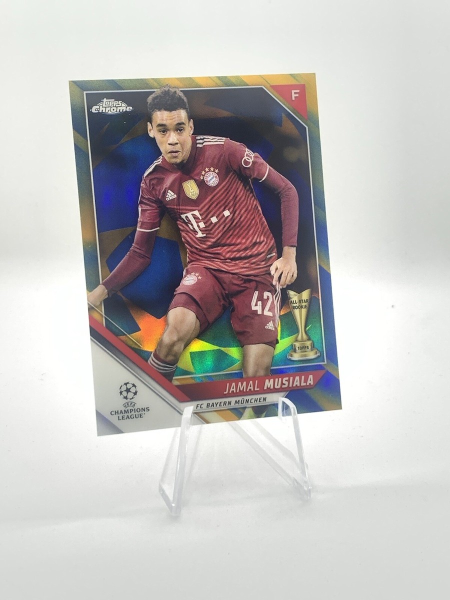 Jamal Musiala Topps Chrome Blue Gold Starball Refractor /75 RC | eBay