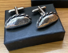 Cornish Pasty Metal And Pewter Cuff Links