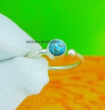 Blue Copper Turquoise gemstone 925 sterling silver handmade Ring US size 5 to 13