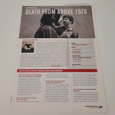 Death From Above 1979 1 Page Article/Clipping
