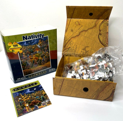 Dowdle Folk Art NATIVITY Scene 100 Piece Jigsaw Puzzle 16x20'' NEW SEALED