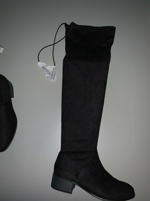 grey thigh high boots no heel