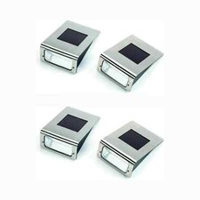 4x Stainless Steel Solar Powered LED Wall Light Outdoor Back Garden Front Door