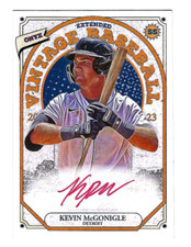 KEVIN MCGONIGLE 2023 ONYX VINTAGE EXTENDED BASEBALL ON CARD AUTO RED INK /25
