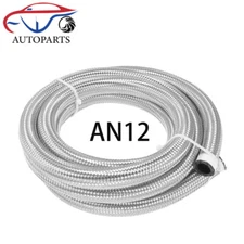 12AN AN12 3/4" Fuel Line Hose CPE Braided Nylon Stainless Steel Oil Hose Line