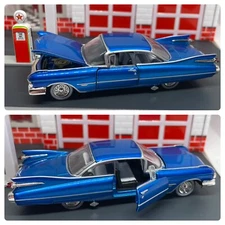 1959 59 Cadillac Series 62 Blue Opening Hood & Doors 1/64 Limited Edition