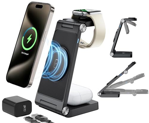 3 in 1 Wireless Charging Station for Apple MagSafe Charger Phone and Watch
