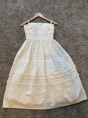 BHLDN Anthropologie Hitherto Fondant 2 S cake wedding cream tea tulle dress  | eBay
