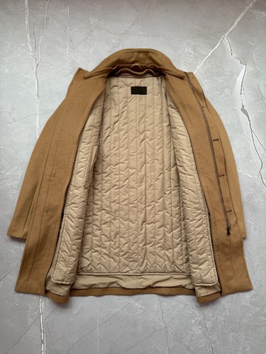 Ermenegildo Zegna Soft Wool Zip Coat Jacket Puffer Lining Camel Size M - Picture 24 of 24