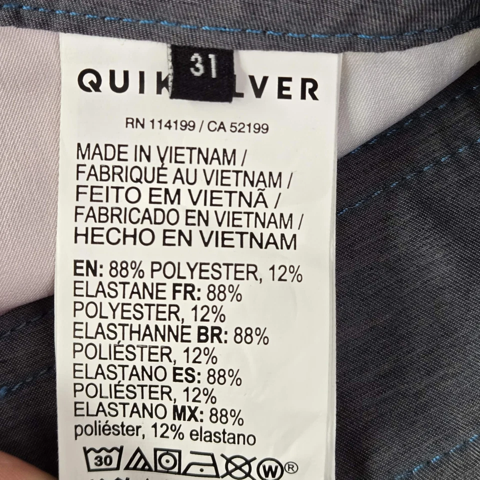 Quiksilver Hombres Traje de Baño 31 Amarillo Board Shorts Geométrico Highline Bolsillos LEER Foto 3 de 4