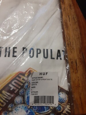 Huf X FTP 3-Peat Shirt White Size L Large DS Free Shipping | eBay