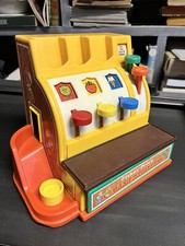 VINTAGE 1974 Fisher Price CASH REGISTER 926 with WORKING BELL  1 Coin