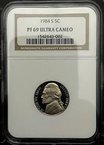 1984-S Jefferson Nickel NGC PF69 Ultra Cameo Brown Label