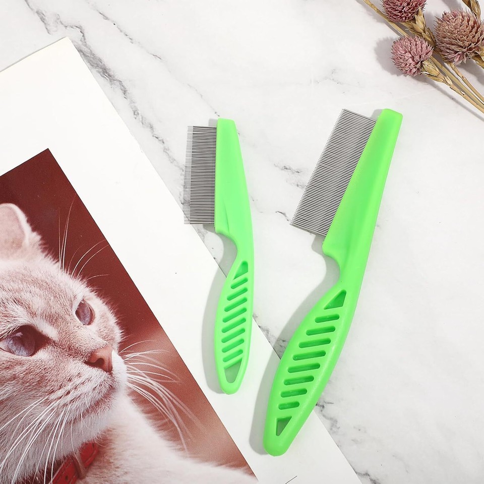 Image result for Flea Comb with Rubber Handle, Flea and Tick Comb for Dogs & Cats, Fine ...