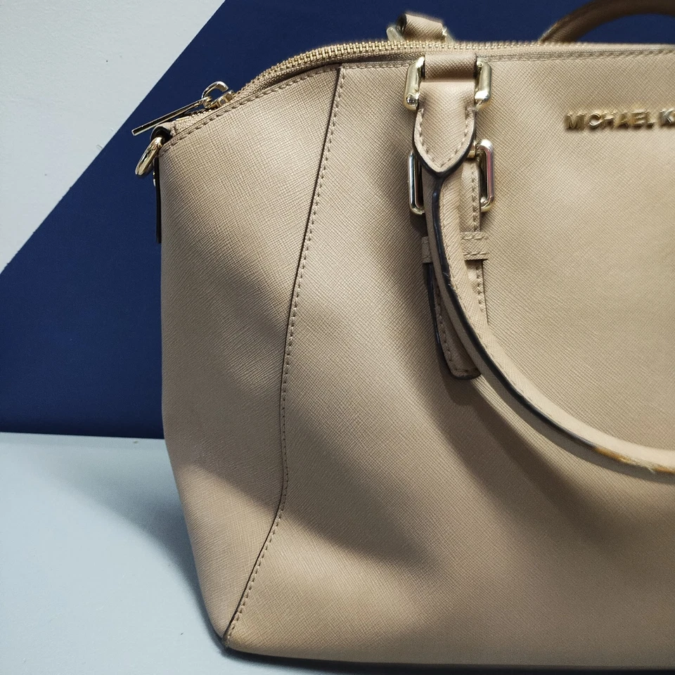 Bolso Bandolera Michael Kors Cartera Mujer Taupe Ciara Saffiano Doble Asas Foto 3 de 4