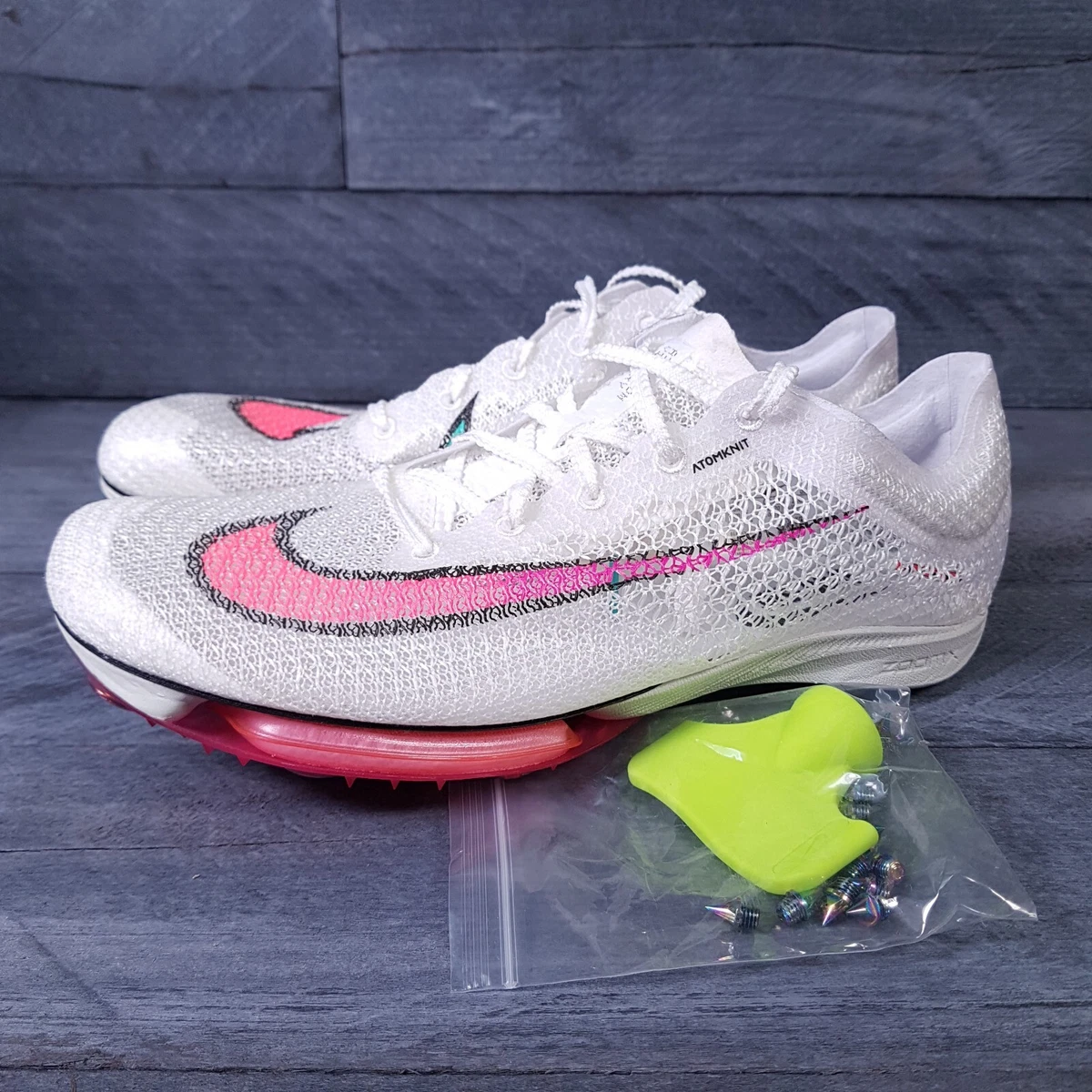 NIKE Air Zoom Victory FK Track Running Spikes Mens 8 Womens 9.5 Ombre White  Pink