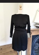 Zara Black Lace Combined Crossover Mini Dress Size S UK 10 Bnwt