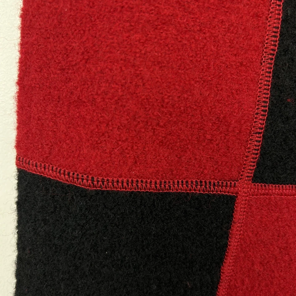 Chaleco Suéter Tally Ho Mujer M Rojo Lana Hervida Imitación Piel Cuello Cremallera Vacaciones Foto 4 de 4