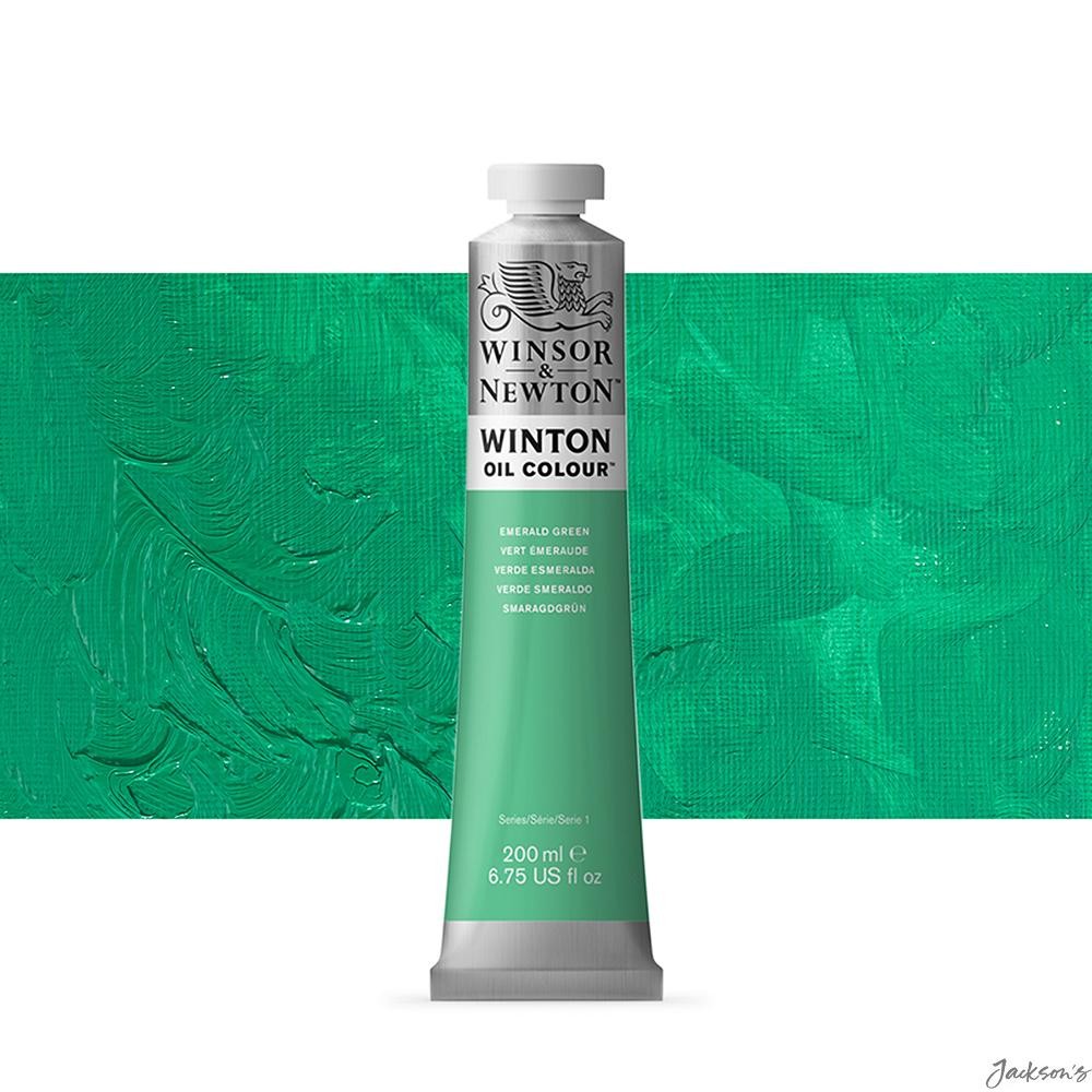 Winsor & Newton Winton Oil Paint 200ml Emerald Green For Artists Painting