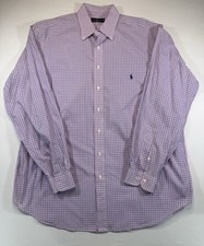 Polo Ralph Lauren Classic Fit Pink Blue Check Button Shirt Men  s XLT Tall