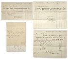 1892-94 antique FUNERAL RECEIPTS westerly ri GEORGE B UTTER river bend cemetery — photo 1