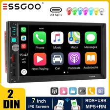 Double 7" 2Din Touch Screen Car Stereo Bluetooth Radio Apple/Android Carplay GPS
