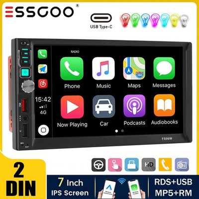Double 7'' 2Din Touch Screen Car Stereo Bluetooth Radio Apple/Android Carplay GPS