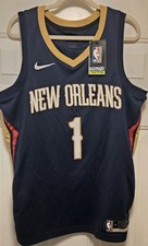 New Nike NBA New Orleans Zion Williamson Swingman Jersey Mens Sz 48 L Blue Gold