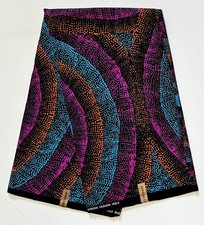African Fabric/Ankara - Blue, Orange, Purple Omo Legacy', YARD or WHOLESALE
