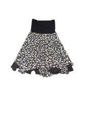 coquette girl black cream bow print polka dot reversible swing skirt