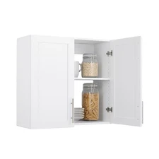 Elite 32'' Bathroom Wall Cabinet with Panel Doors, Wood Kitchen Pantry Cabine...