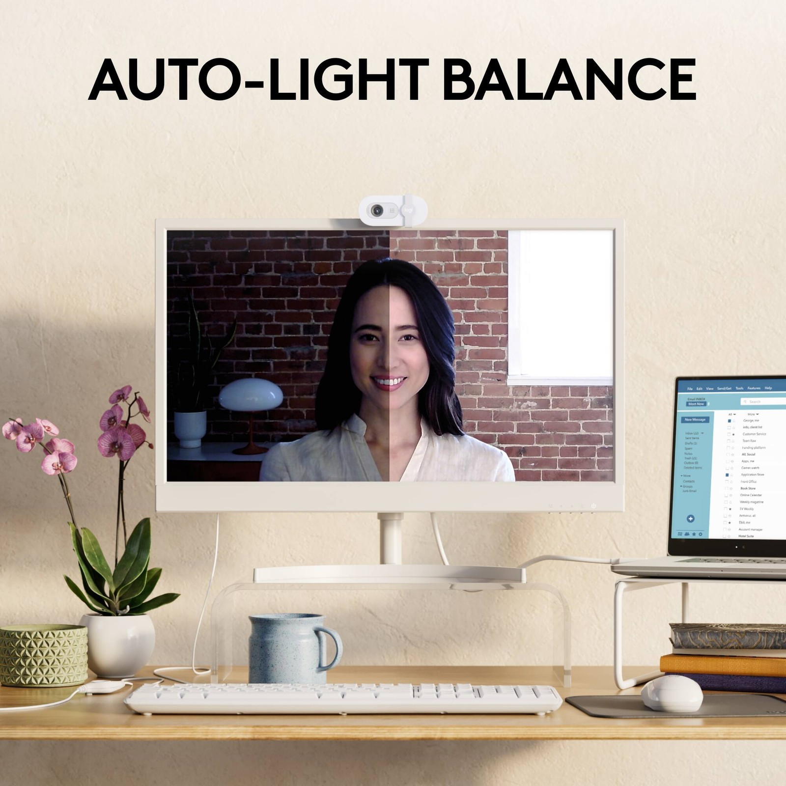 Logitech Brio 100 Webcam - Off-White