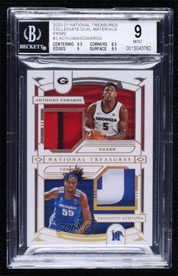2020 National Treasures Collegiate Prime 5/5 Anthony Edwards BGS 9 Rookie RC ow1