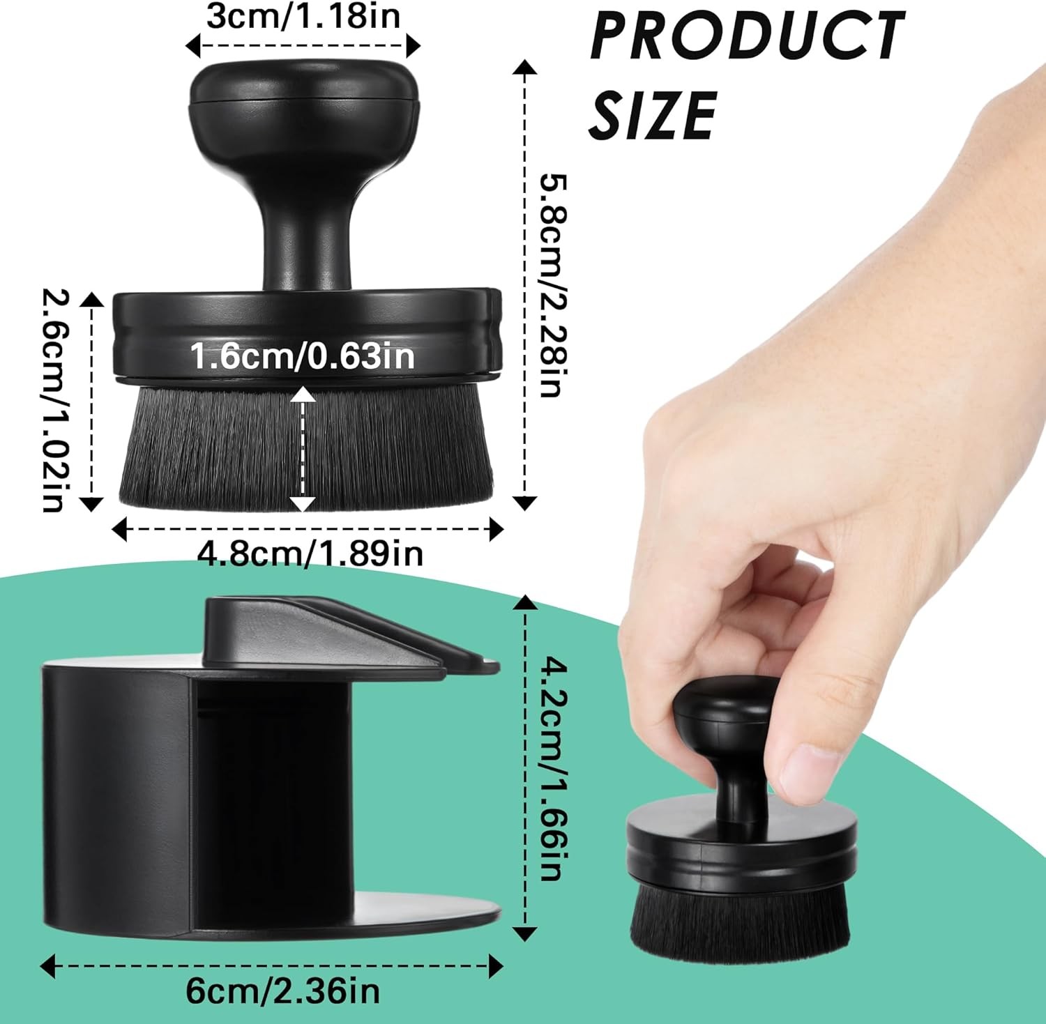 2 Pack Car Tire Shine Applicator, Auto Detail Brush, Portable Car Tire Brush