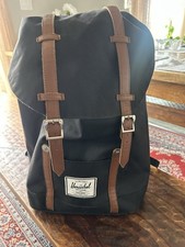 Herschel Zaino Ritiro Nero Tela Marrone Cinghie 15" Manica per Laptop