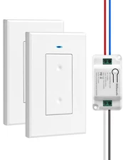 3 Way Wireless Light Switch and Receiver Kit,  Wireless Light Switch with 2 Rece